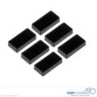 Set Rechthoekige Magneten 12x24mm zwart (6 stuks)