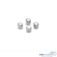 Metallic Magneten 10mm Cylinder zilver (4st)